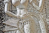 Angkor Wat temple, the fourth enclosure, the bas reliefs of the west gopura, superbly preserved devatas, either individually or in groups of two or three, amongst the finest in the monument. 